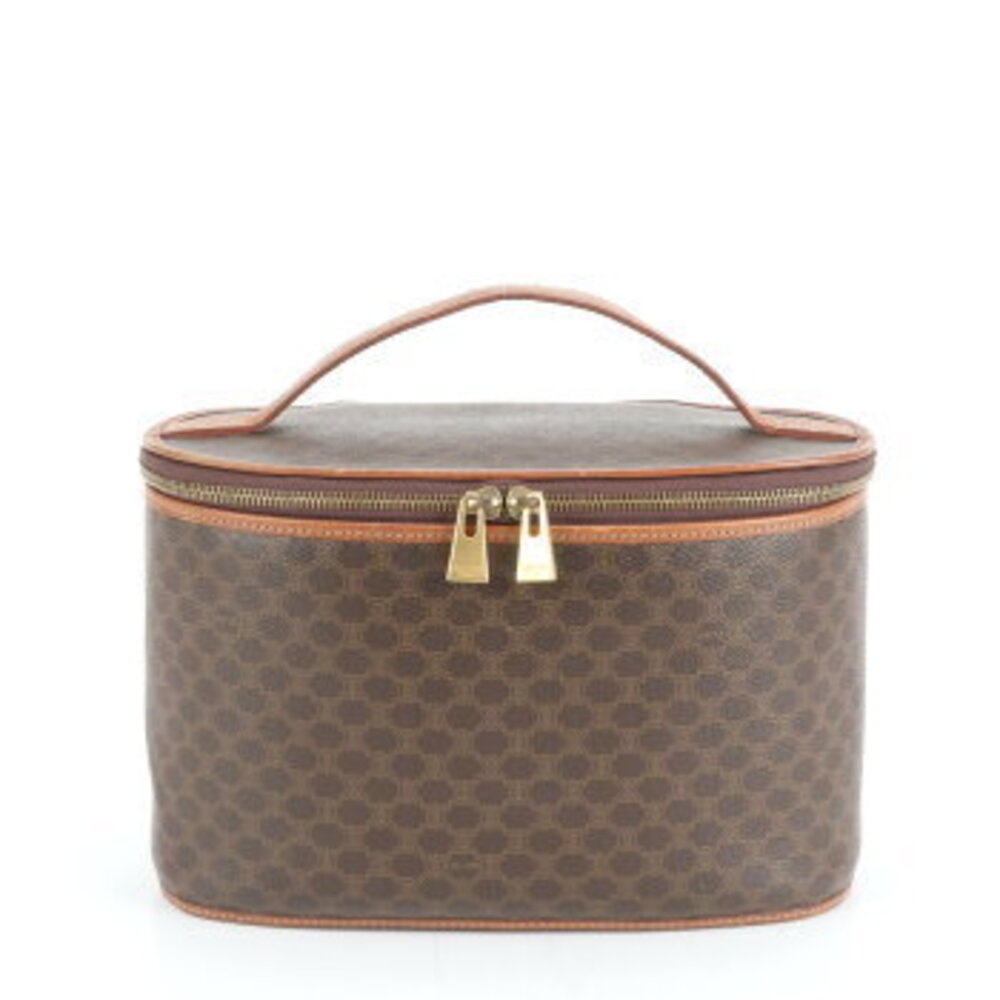 Celine Macadam vanity bag leather handbag pouch brown